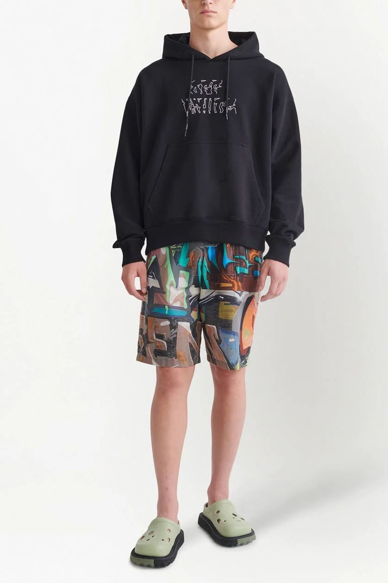 Off-White Мужское чёрное худи Arrows logo-print