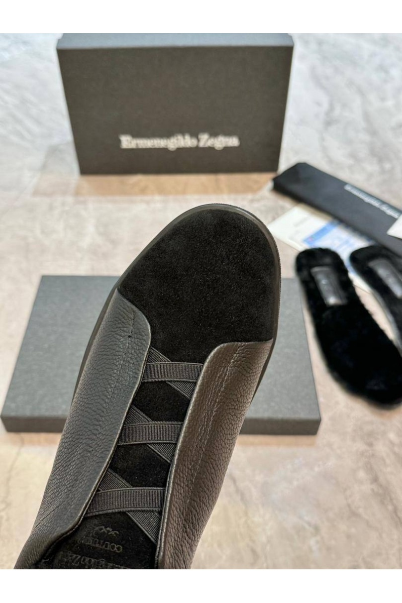 Zegna Кроссовки с мехом Triple Stitch