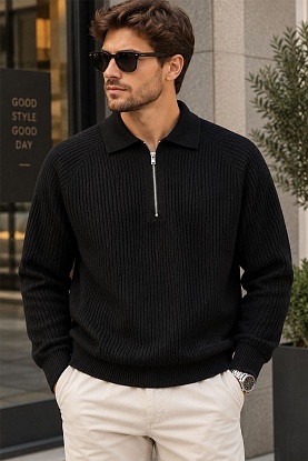 Мужской свитер premium - Black