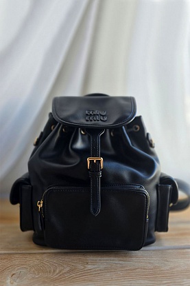 Кожаный рюкзак 30x25 см - Black