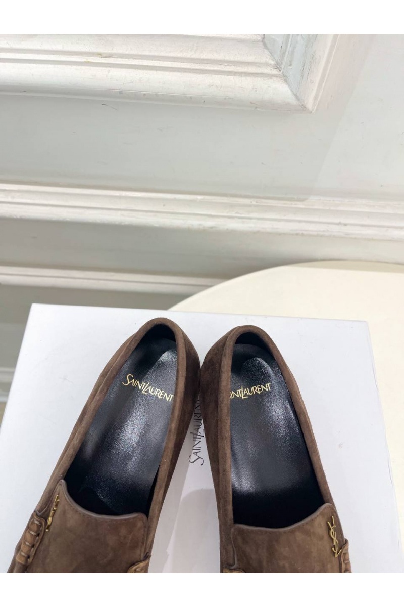Yves Saint Laurent Женские замшевые лоферы premium