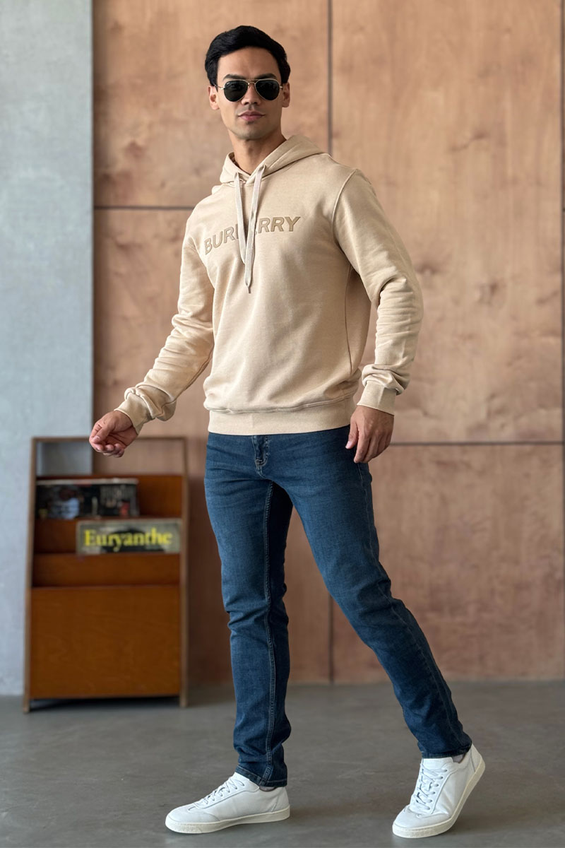 Burberry Мужское бежевое худи logo-print
