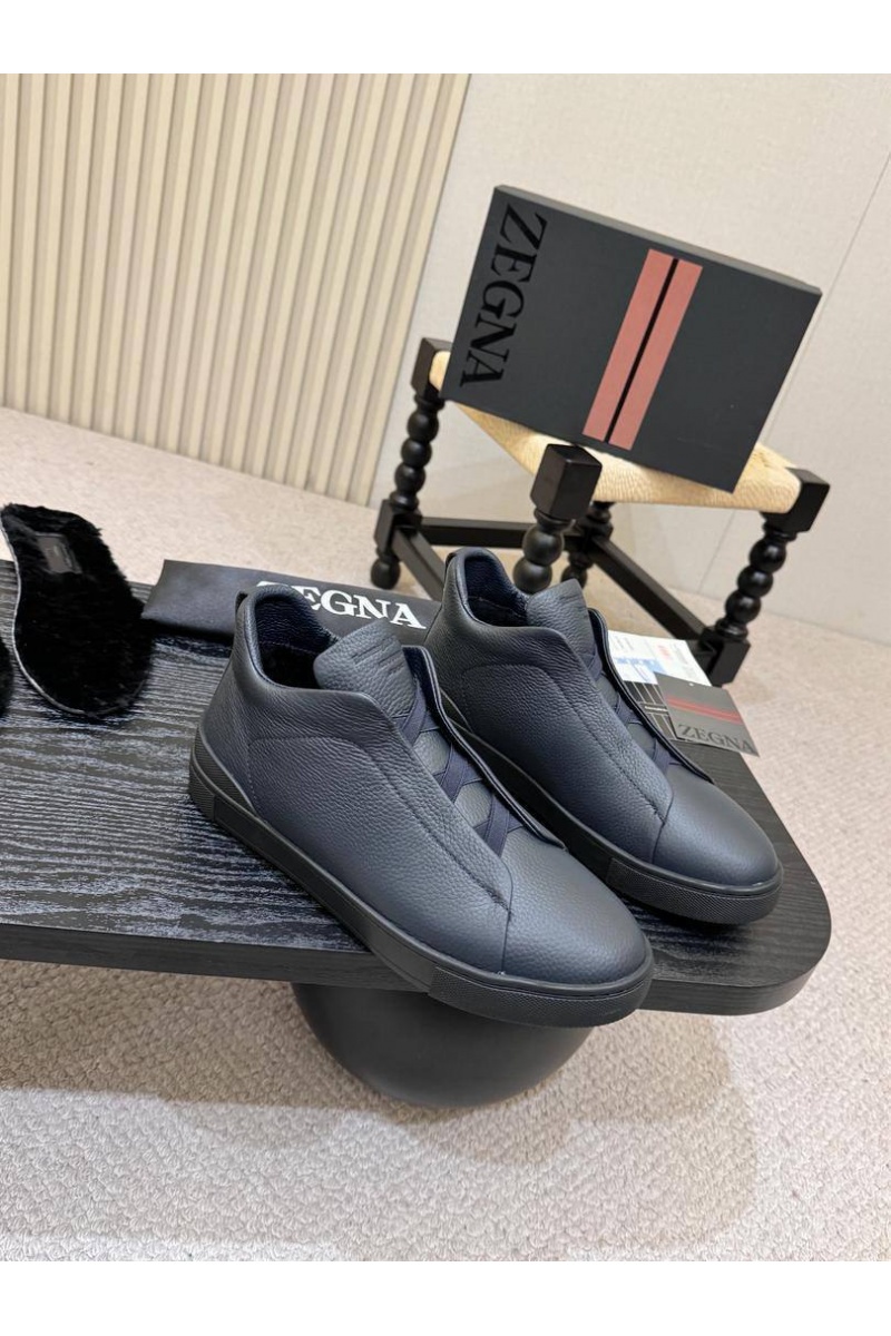 Zegna Кроссовки с мехом Triple Stitch high-top
