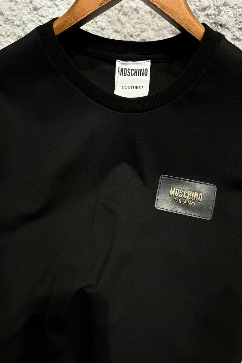Moschino Чёрная оверсайз футболка logo-patch