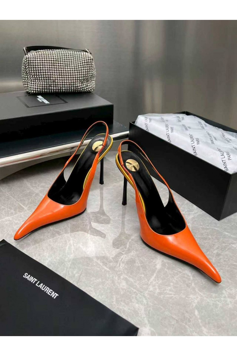 Yves Saint Laurent Женские кожаные туфли на каблуке premium