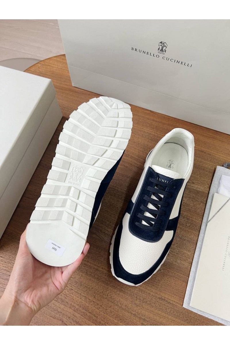 Brunеllо Сuсinеlli Комбинированные кроссовки Premium - White / Navy