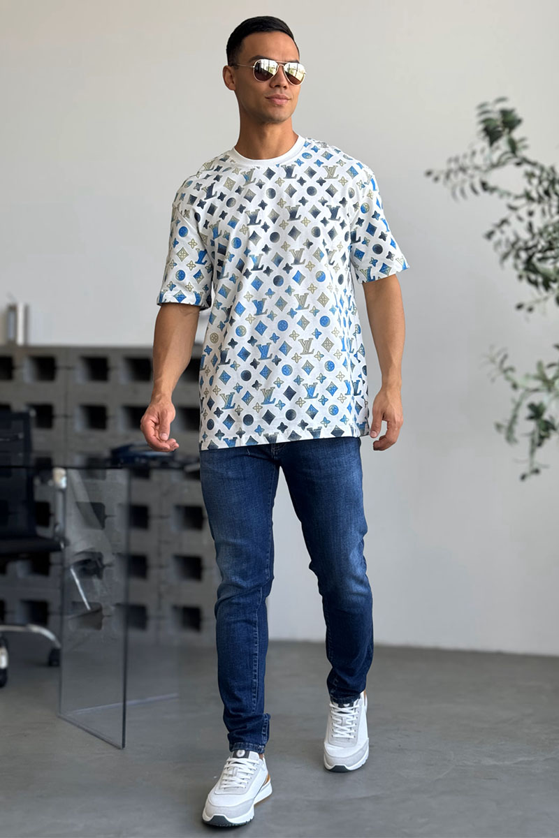 Lоuis Vuittоn Белая оверсайз футболка Monogram All-over