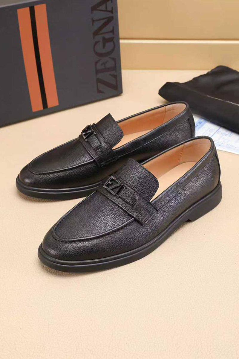 Zegna Мужские кожаные лоферы