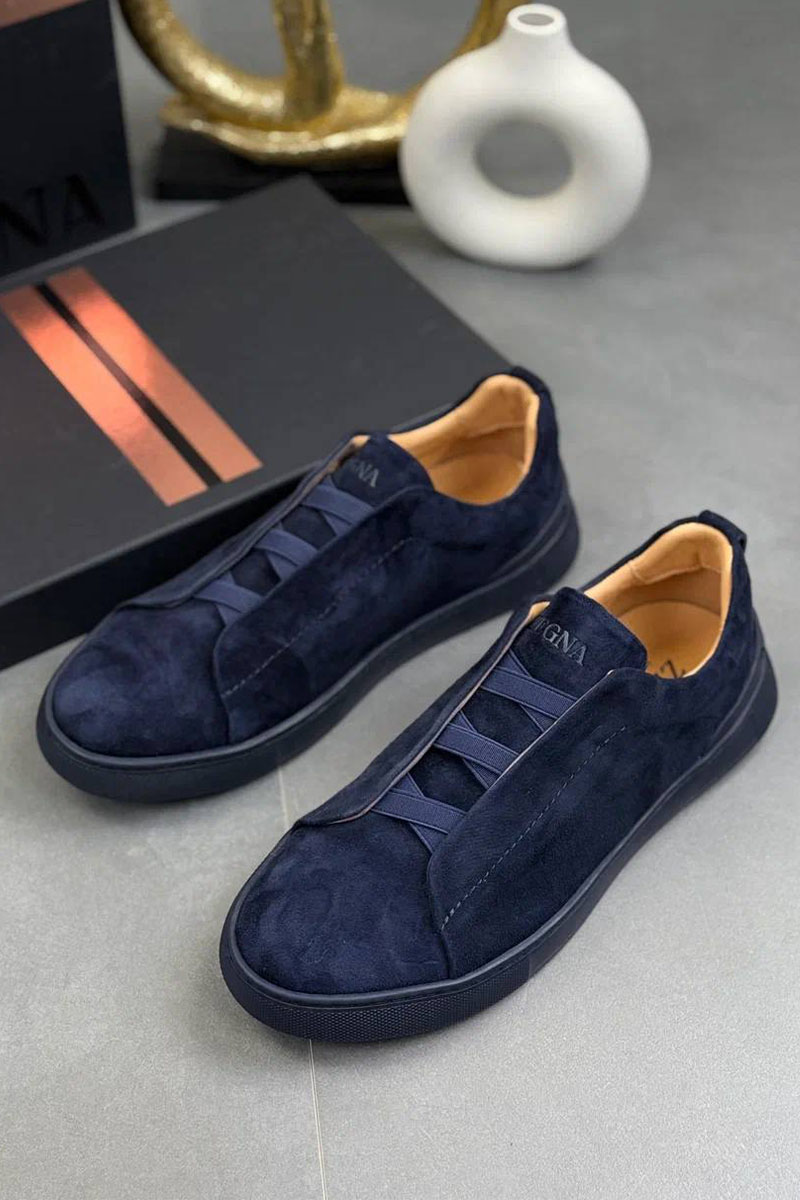 Zegna Замшевые кроссовки Triple Stitch