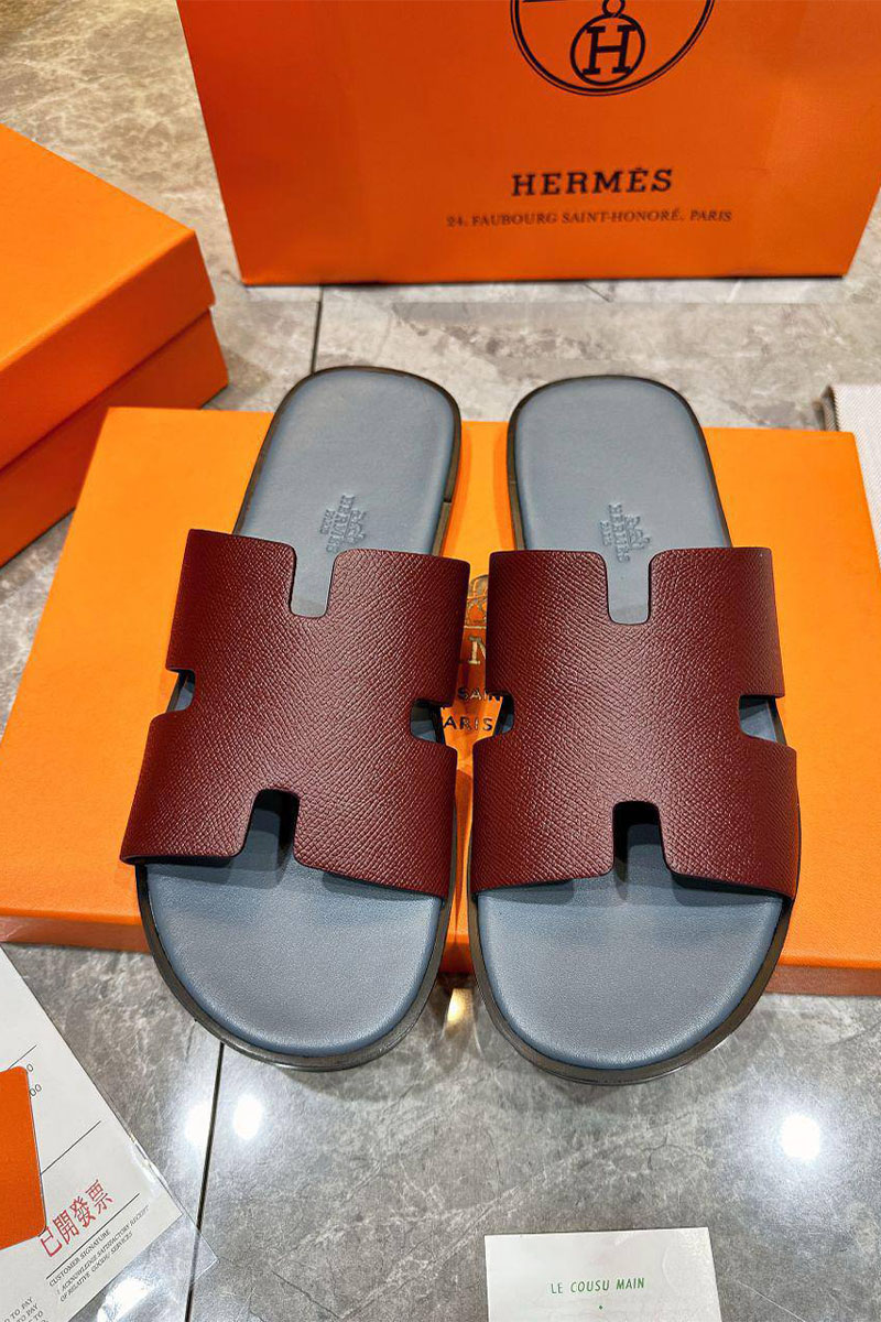 Hermes Кожаные шлёпанцы Izmir - Red