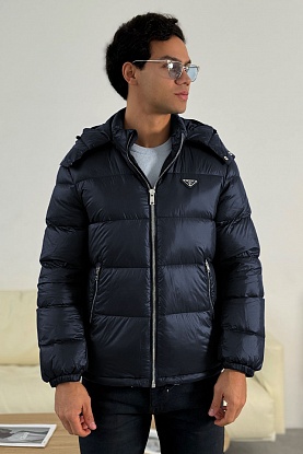 Мужской пуховик logo-plaque - Navy 