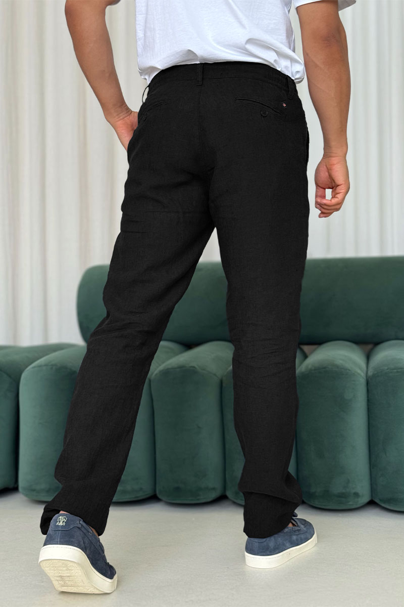 Loro Piana Льняные брюки чёрного цвета 