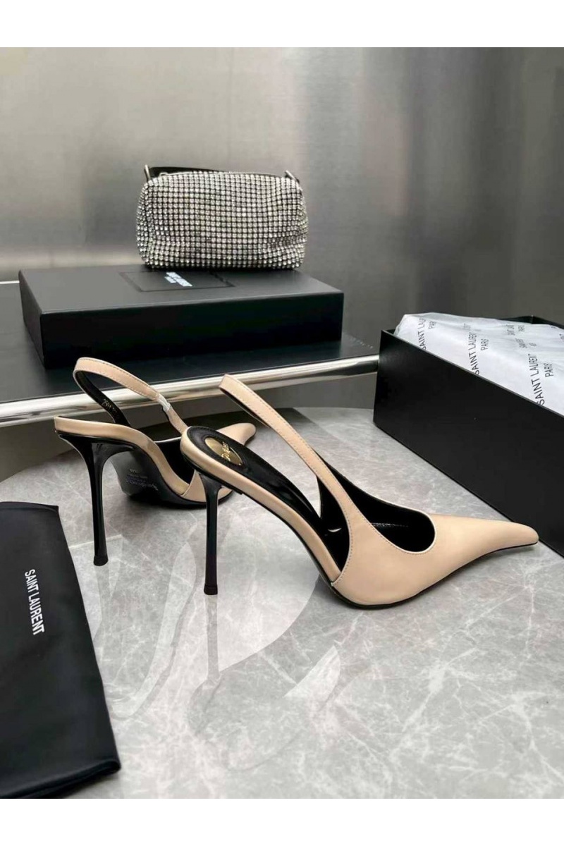 Yves Saint Laurent Женские кожаные туфли на каблуке premium