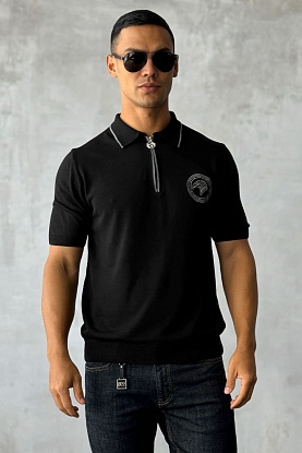 Мужское поло Eagle zip-neck - Black