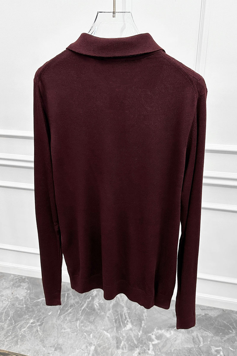 Zilli Поло с длинным рукавом zip-up - Burgundy