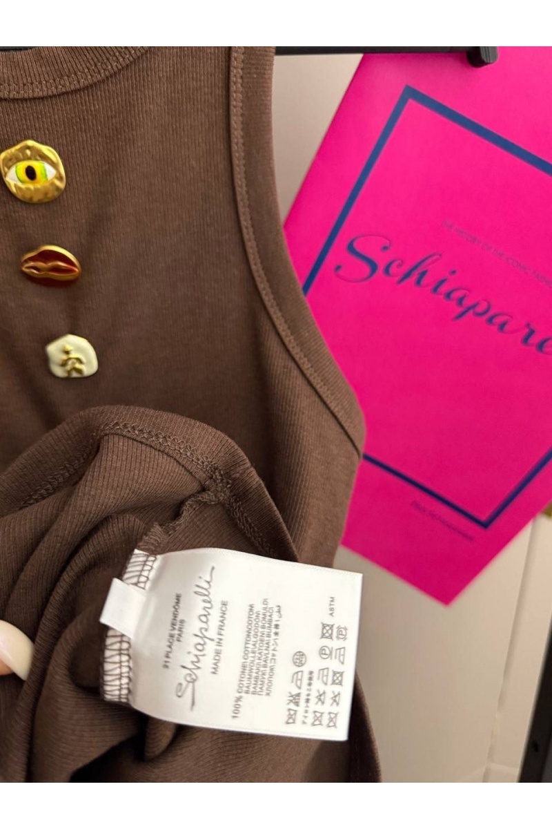 Schiaparelli Женская хлопковая майка premium - Brown