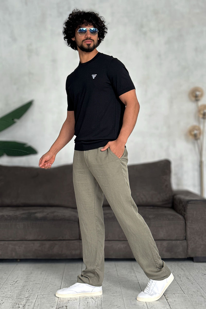 Loro Piana Мужские брюки цвета хаки 