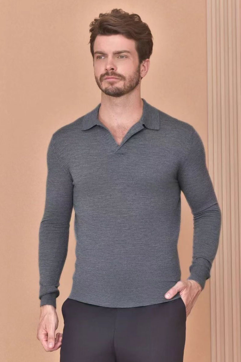 Loro Piana Поло с длинным рукавом Premium - Light Flower Gray