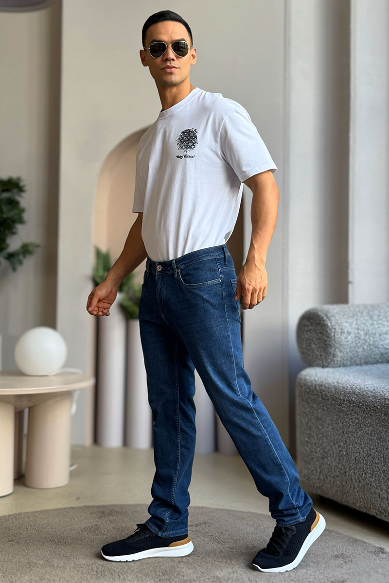 Hugо Воss Мужские джинсы синего цвета regular fit