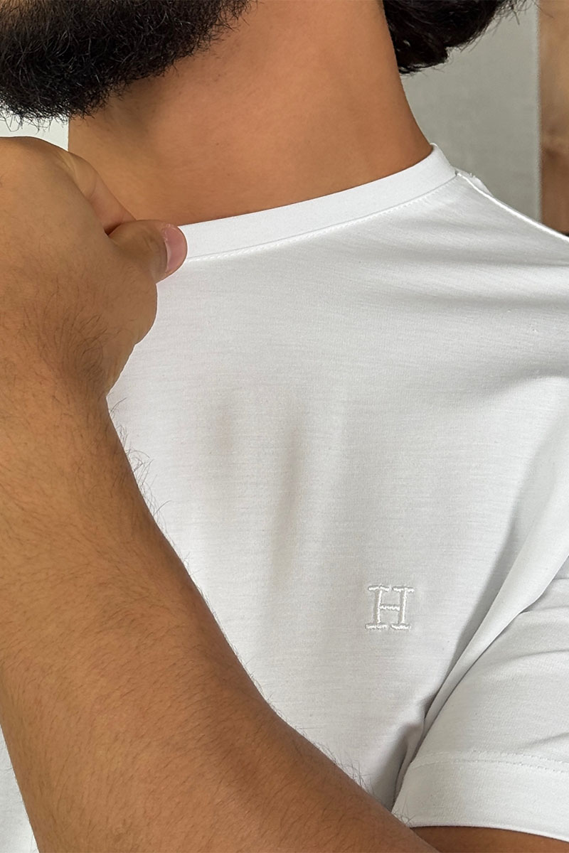 Hermes Футболка белого цвета H embroidered