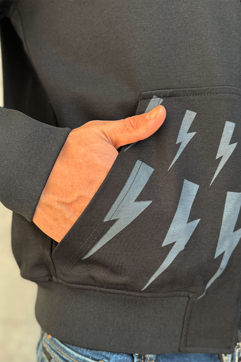 Neil Barrett Мужской чёрный бомбер Thunderbolt