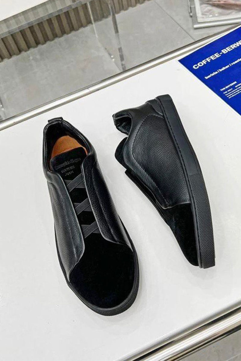 Zegna Чёрные комбинированные кроссовки