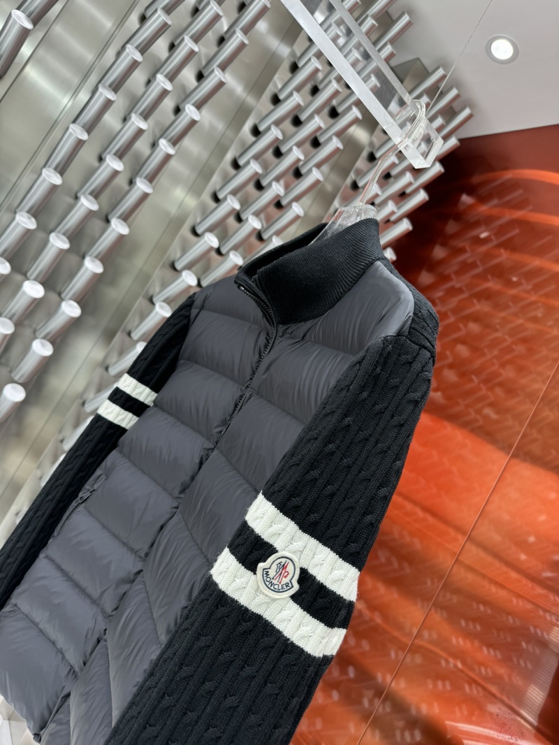 Moncler Мужская вязаная куртка logo-patch - Black
