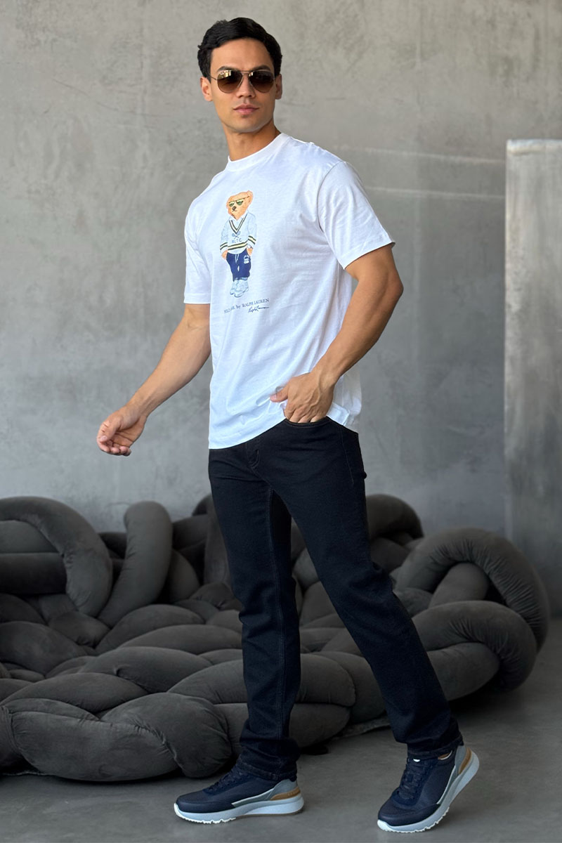 Polo Ralph Lauren Мужская белая футболка "Bear"