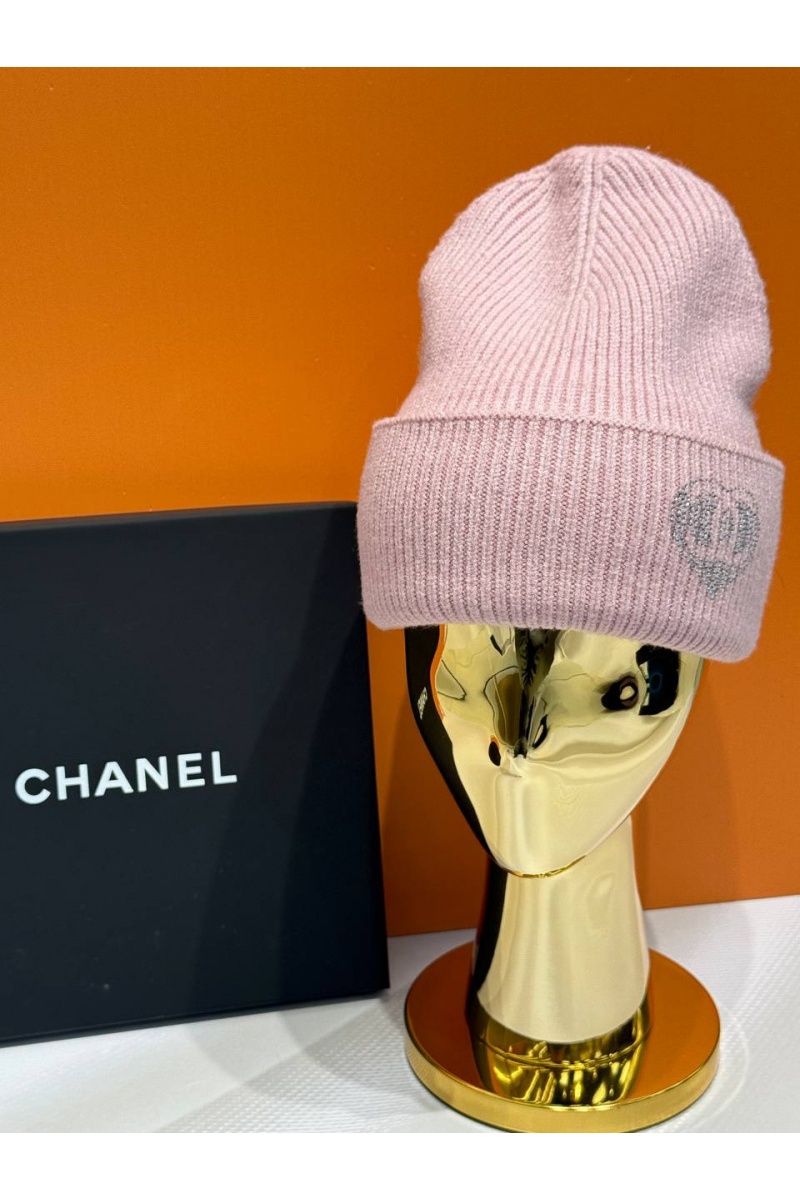 Chаnеl Шапка logo-rhinestones premium - Pink