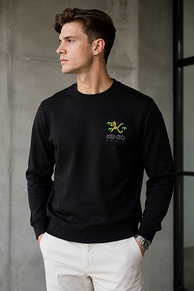 Мужской свитшот чёрного цвета logo-print