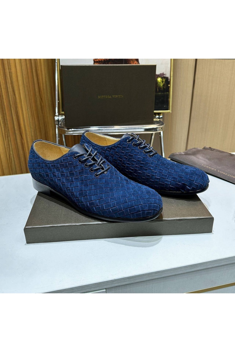 Bottega Veneta Мужские замшевые ботинки Intrecciato - Navy