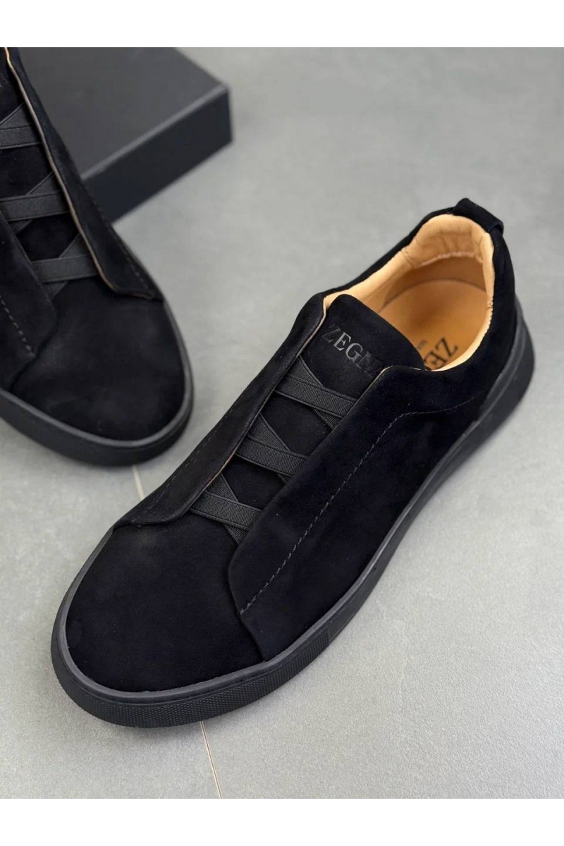 Zegna Замшевые кроссовки Triple Stitch