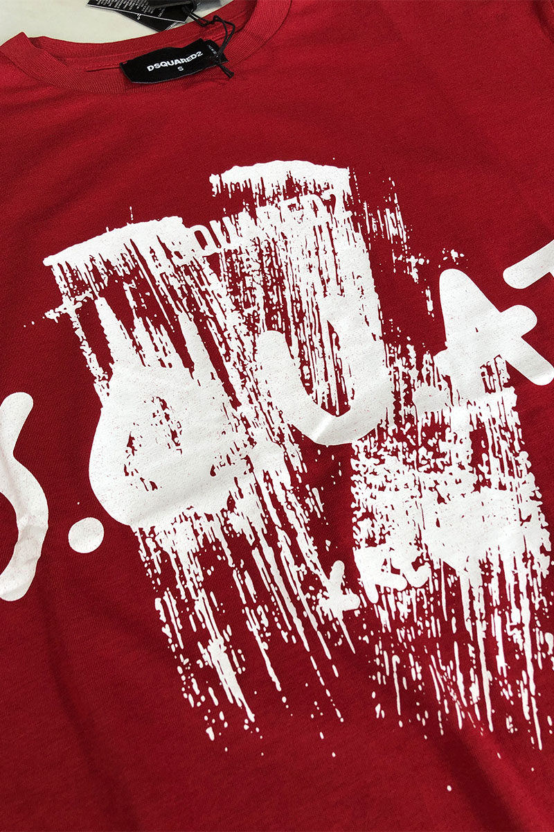 Dsquared2 Красная оверсайз футболка Squat