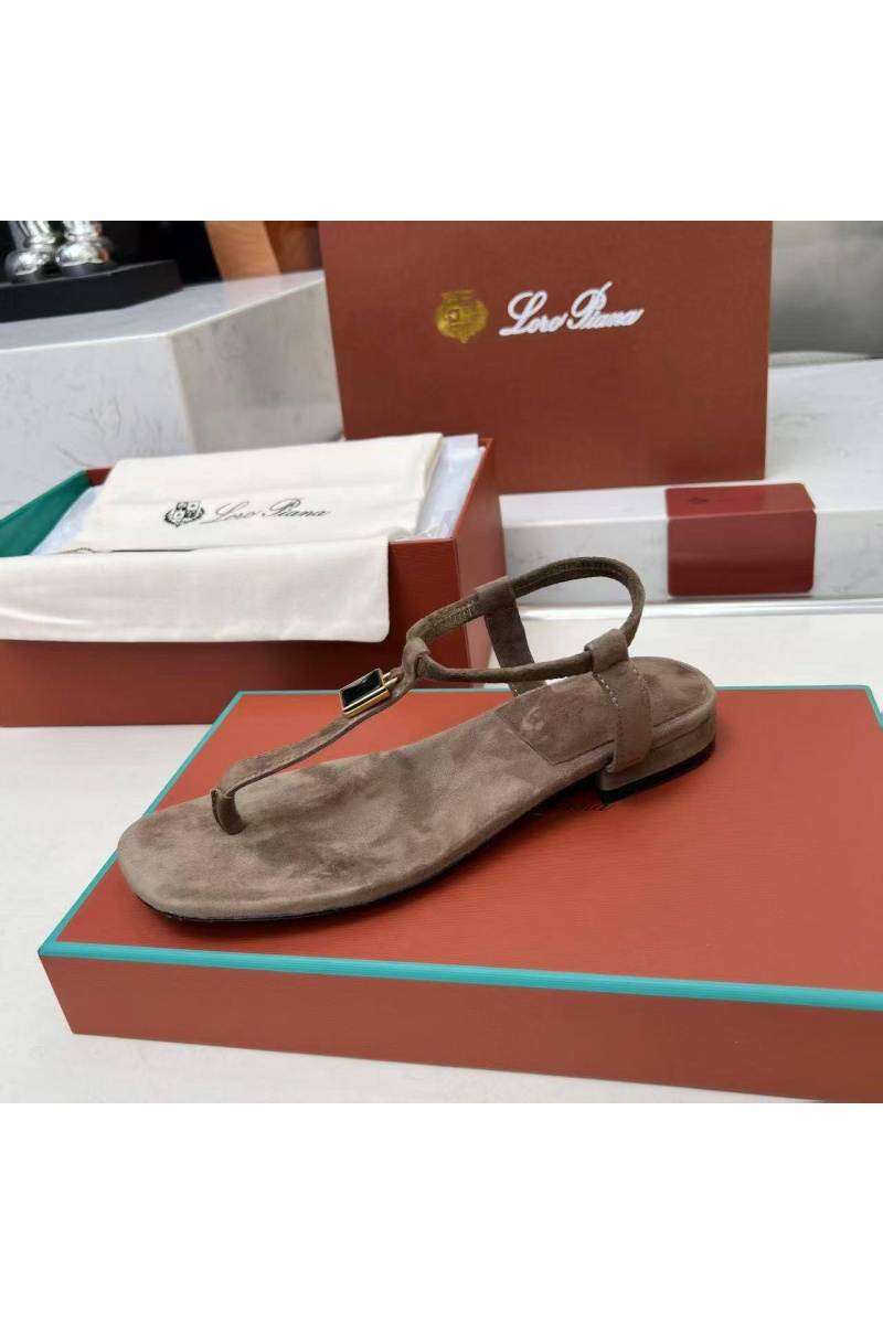 Loro Piana Женские замшевые сандалии Premium - Brown