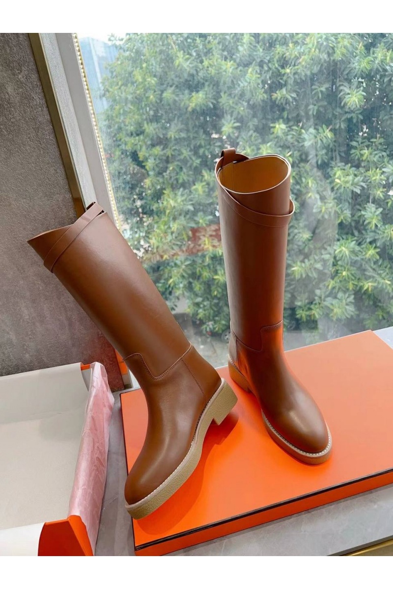 Hermes Женские кожаные сапоги Premium - Brown