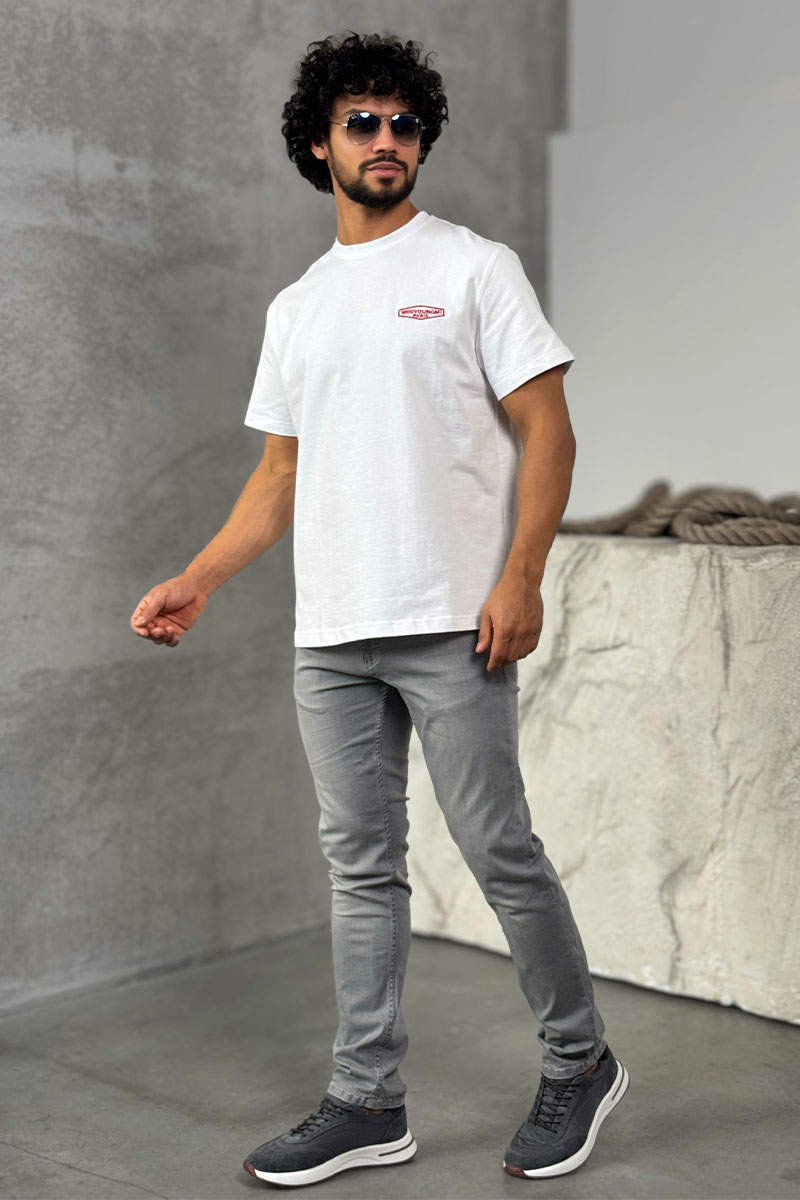 Designer Clothing Белая оверсайз футболка Wooyoungmi logo patch