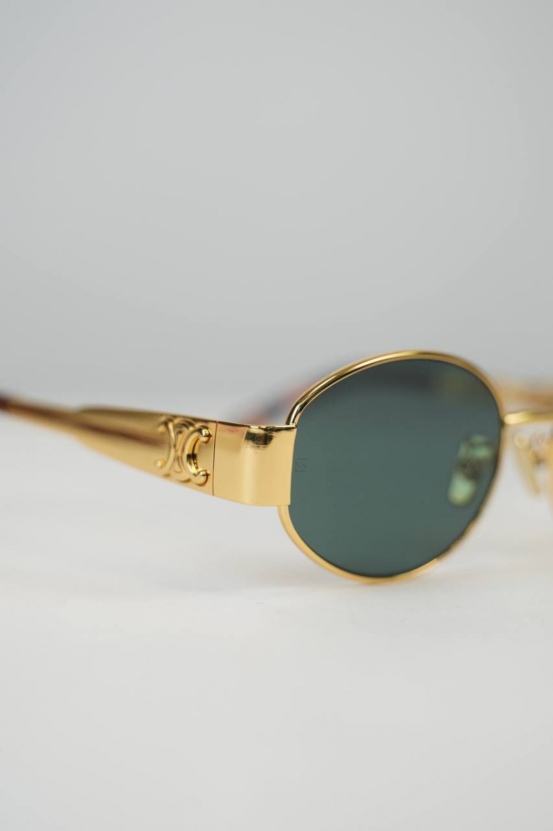 Celine Солнцезащитные очки Triomphe - Green / Gold