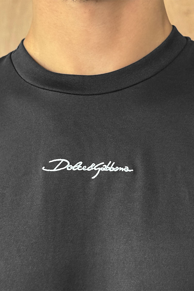 Dоlсе & Gаbbаnа Футболка серого цвета logo-embroidered