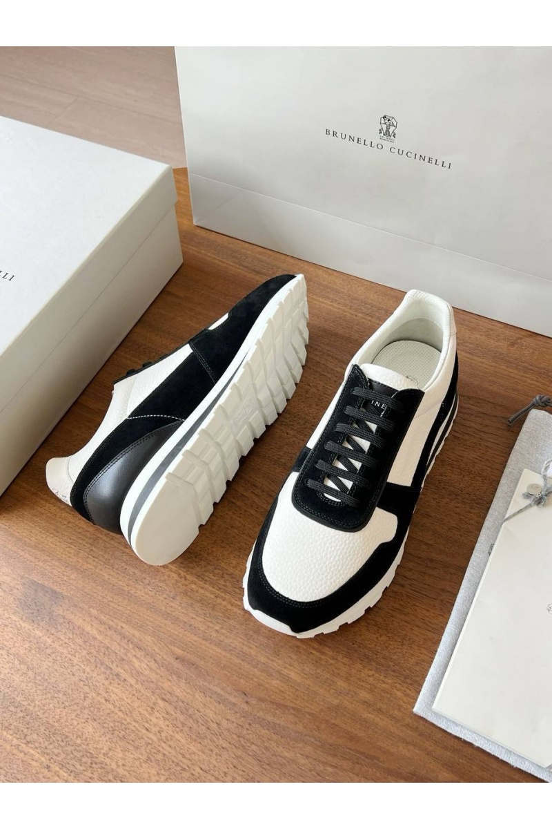 Brunеllо Сuсinеlli Комбинированные кроссовки Premium - White / Black