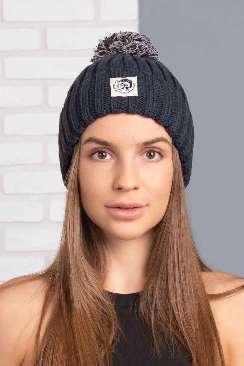 Diesel Шапка logo-patch - Navy