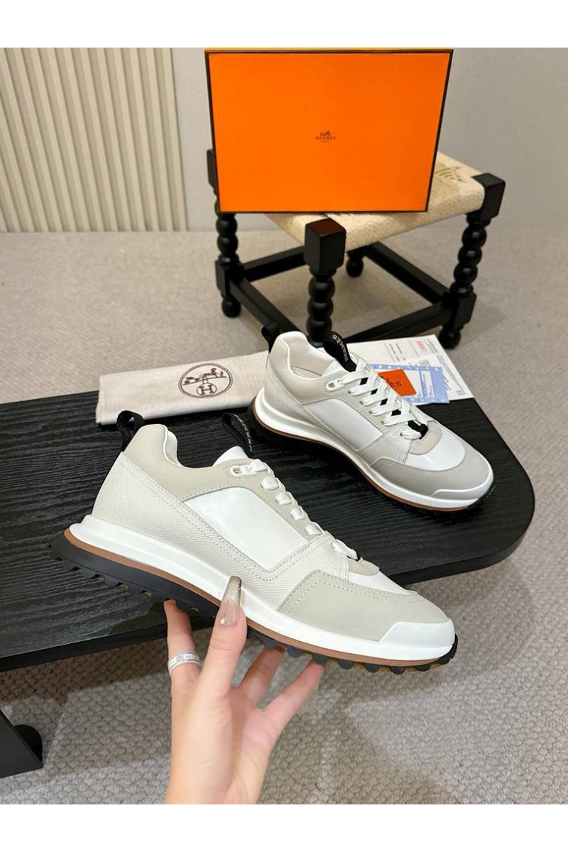 Hermes Мужские кроссовки Leader - White