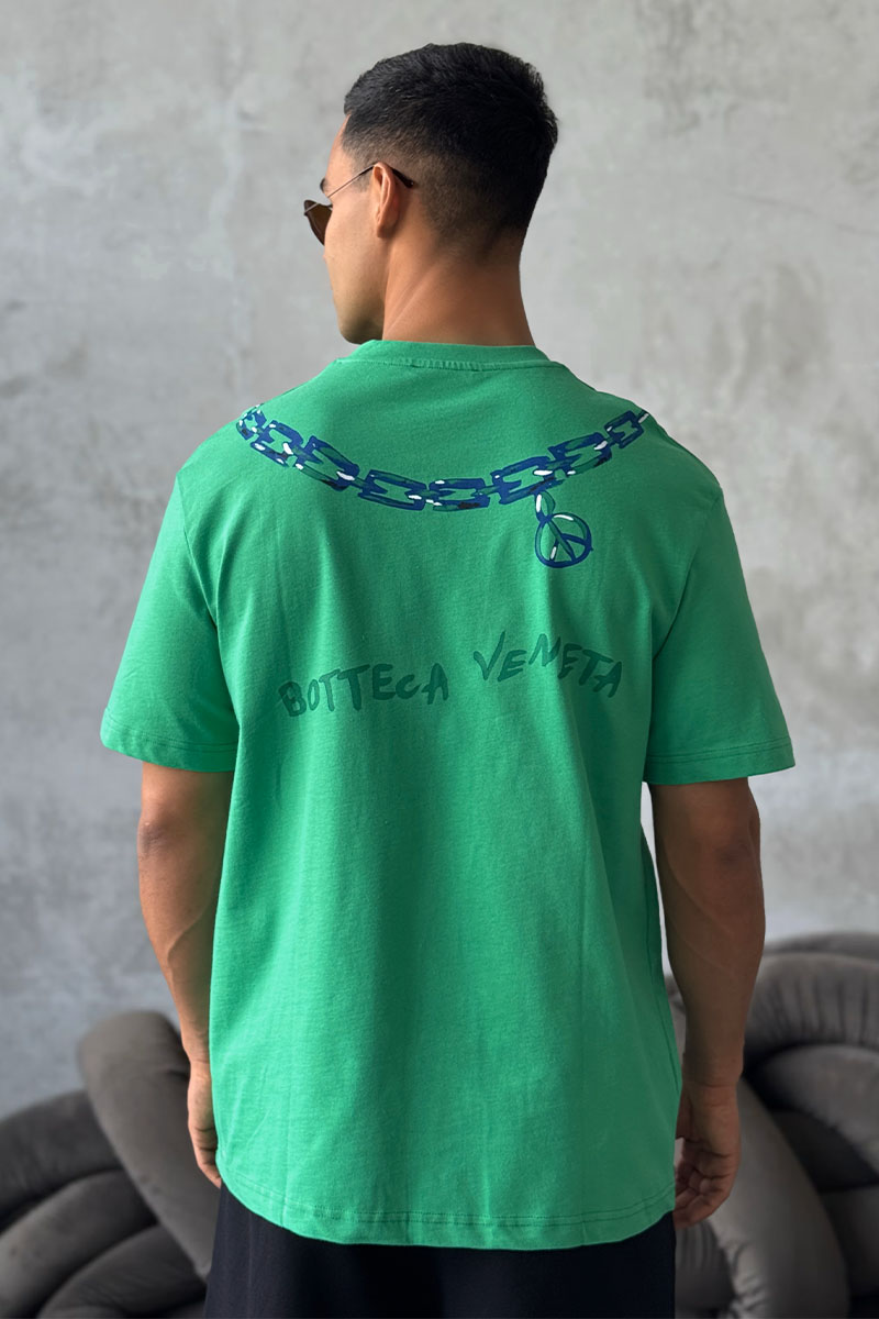 BV Оверсайз футболка chain print - Green