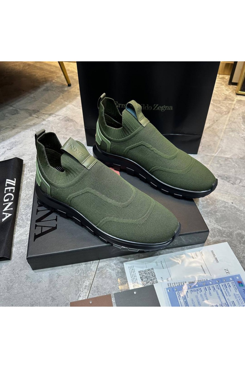 Zegna Мужские текстильные кроссовки 