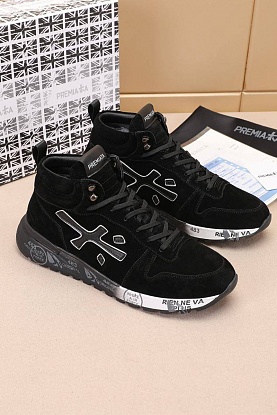 Замшевые кроссовки с мехом high-top - Black