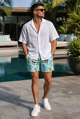 Мужские бирюзовые шорты floral-pattern