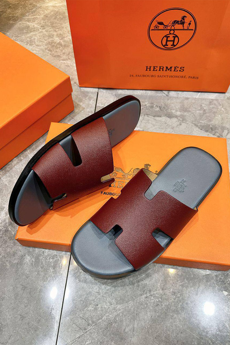 Hermes Кожаные шлёпанцы Izmir - Red