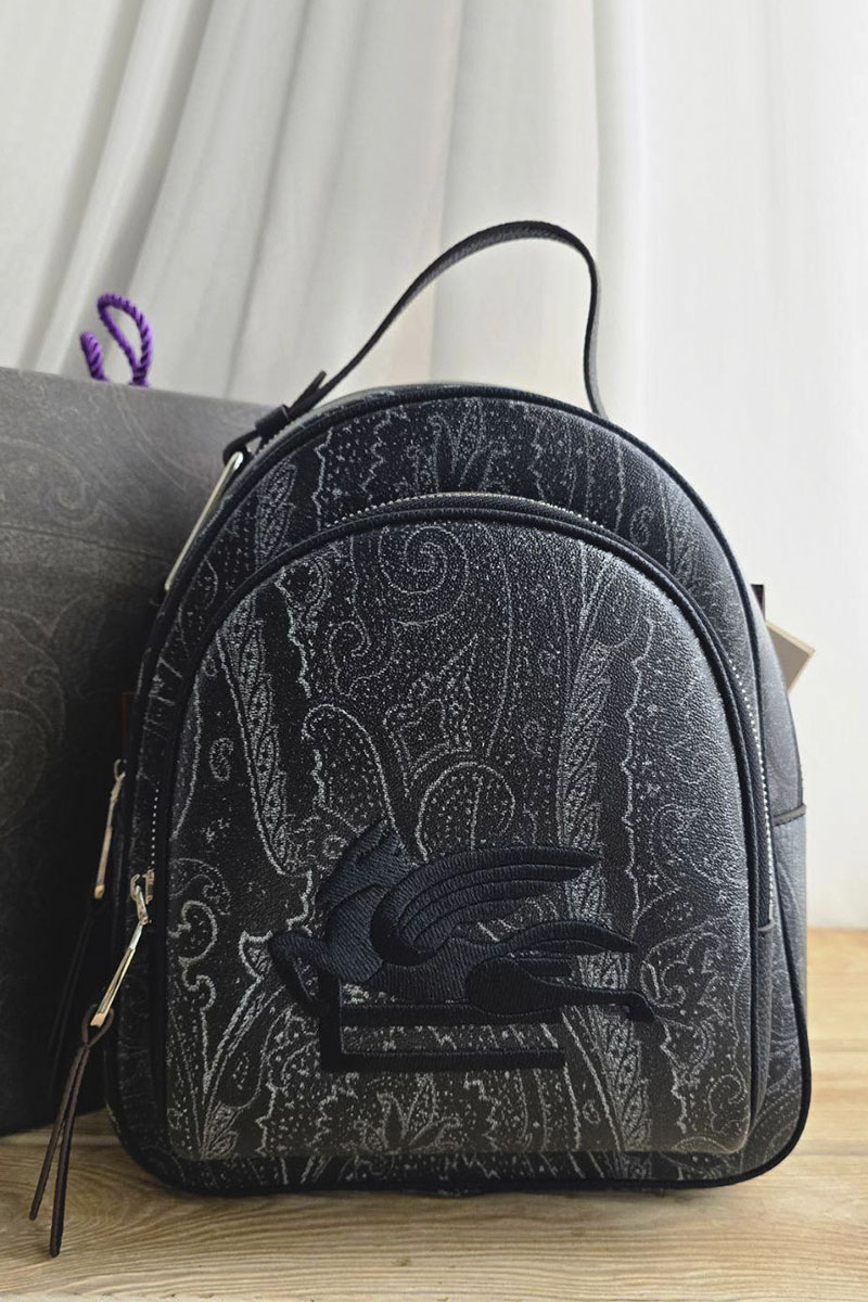 Loewe Кожаный рюкзак с узором плейсли 30x24 см