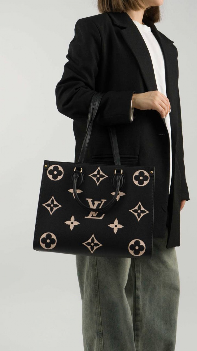 Lоuis Vuittоn Женская кожаная сумка Onthego MM Premium 35x27x14 см