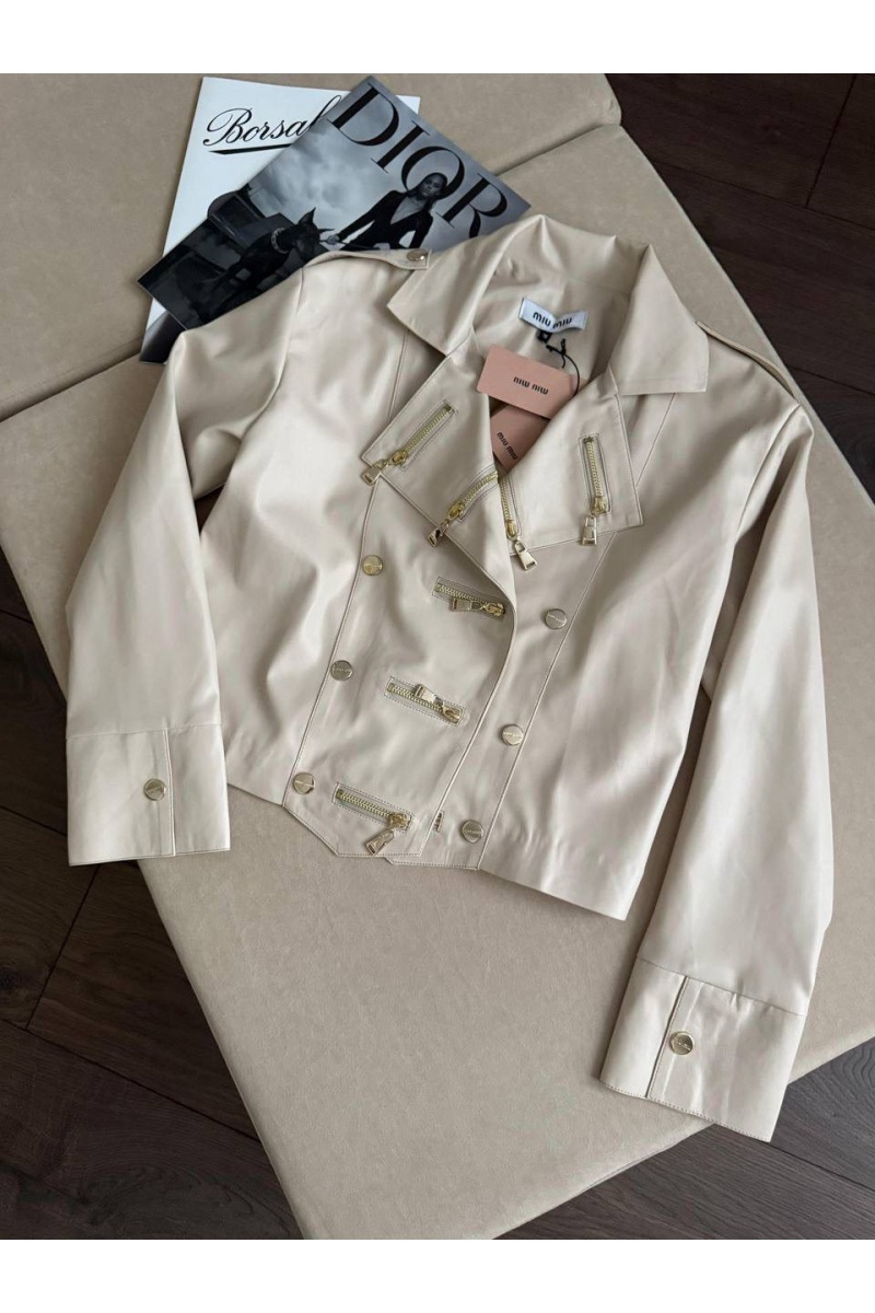 MIU MIU Женская кожаная куртка premium - Beige