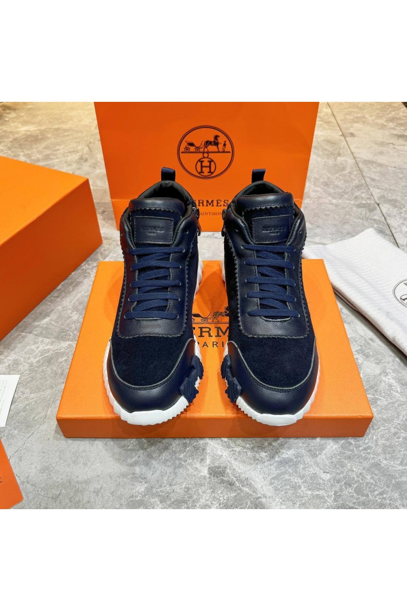 Hermes Кроссовки с мехом Bouncing high-top - Navy